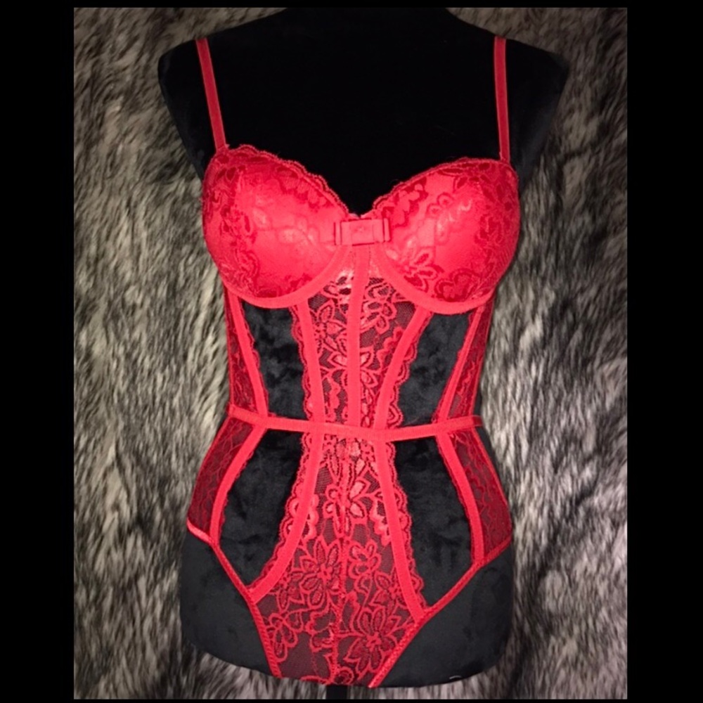 Red Lace Lingerie Body Suit